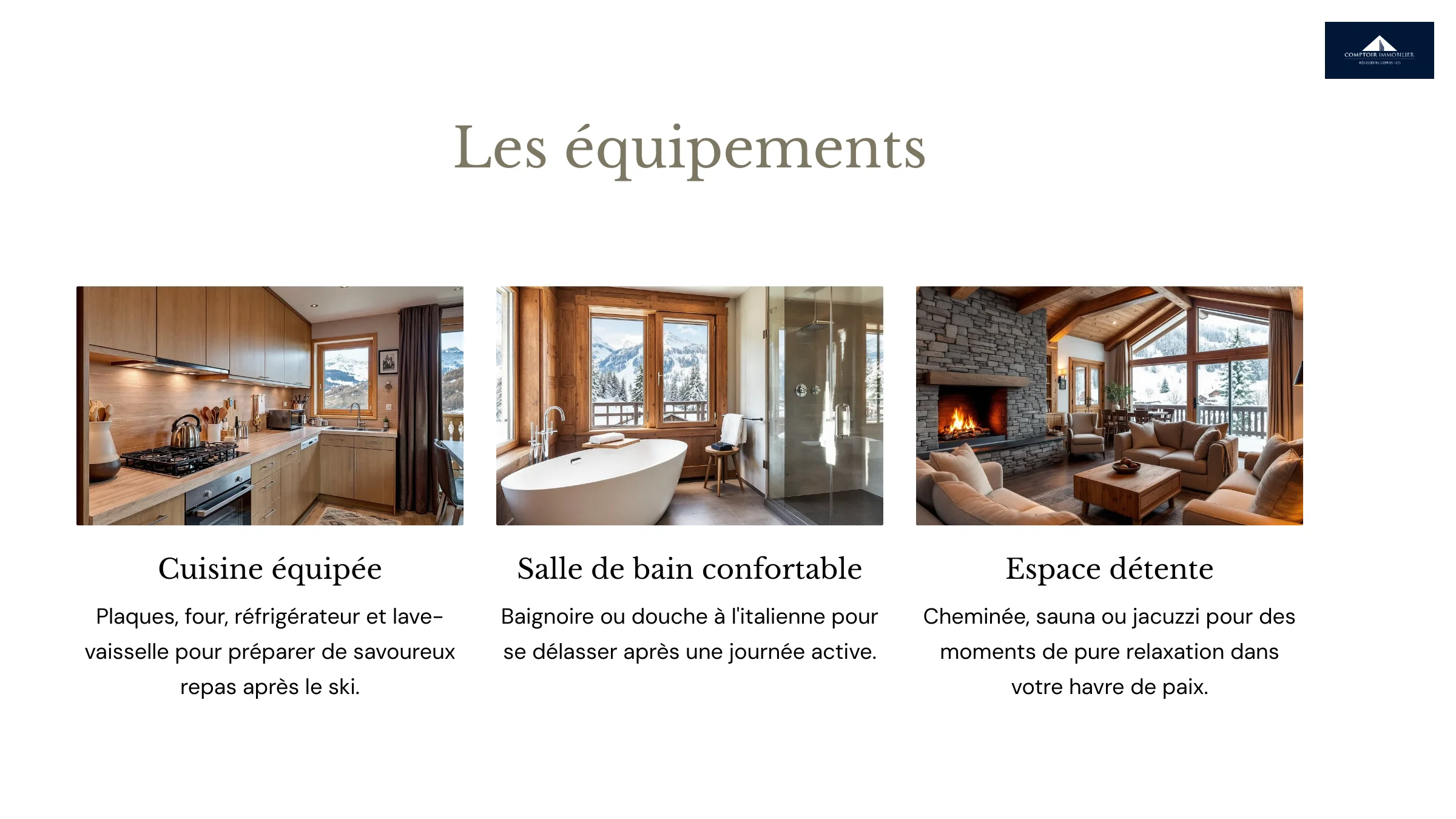 équipements indispensables location chalet