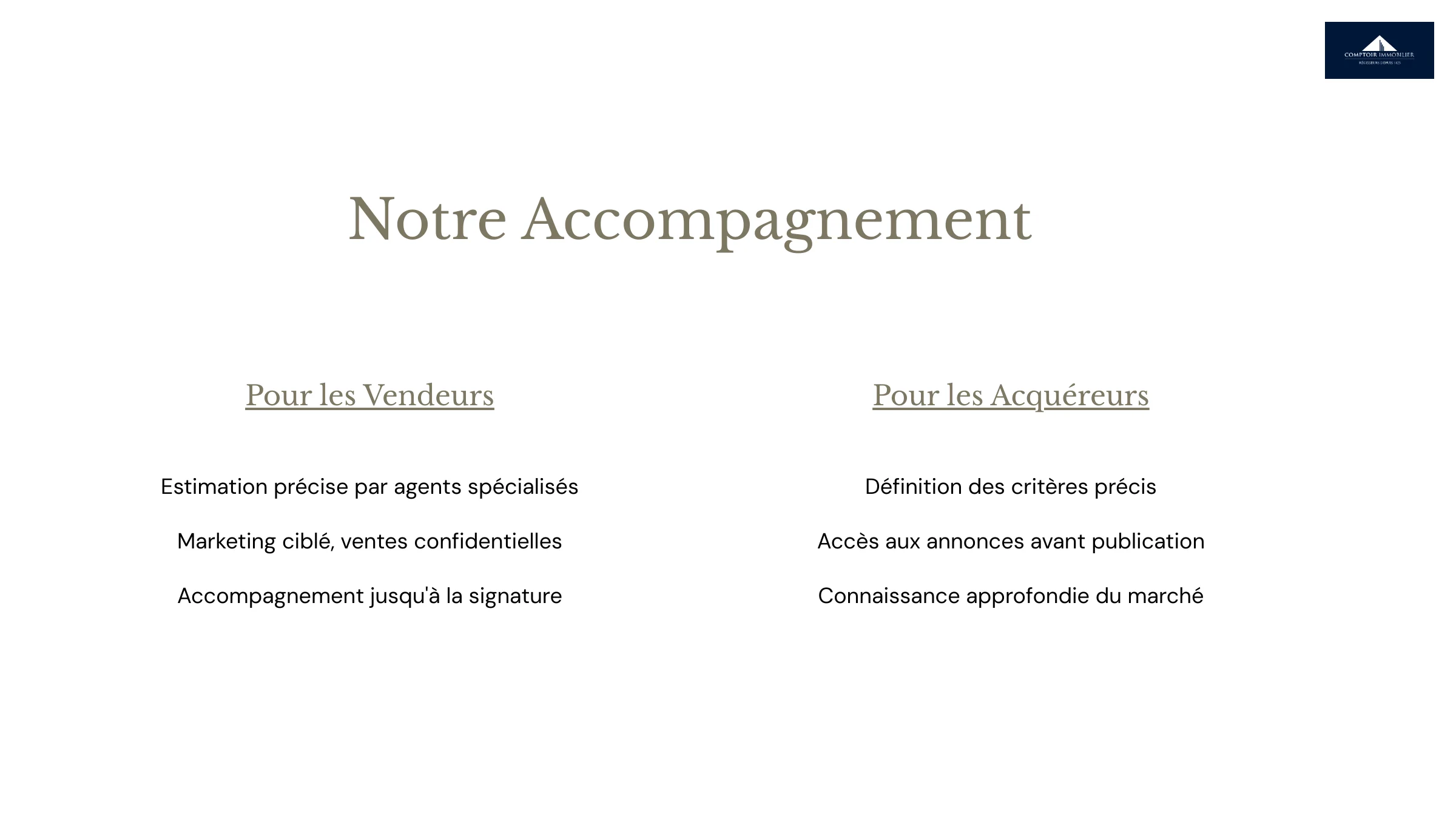 accompagnement Comptoir Immobilier 