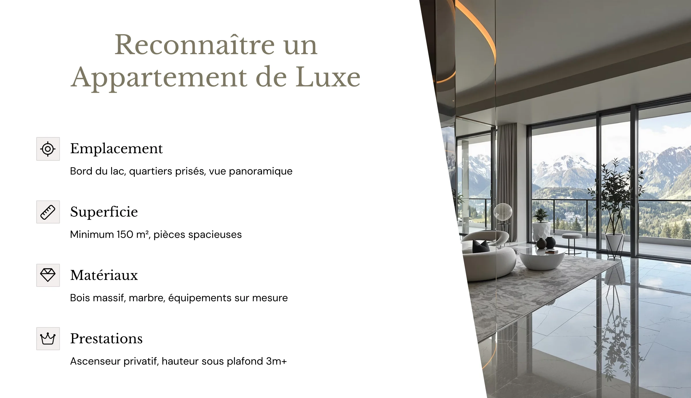 reconnaitre appartement de luxe