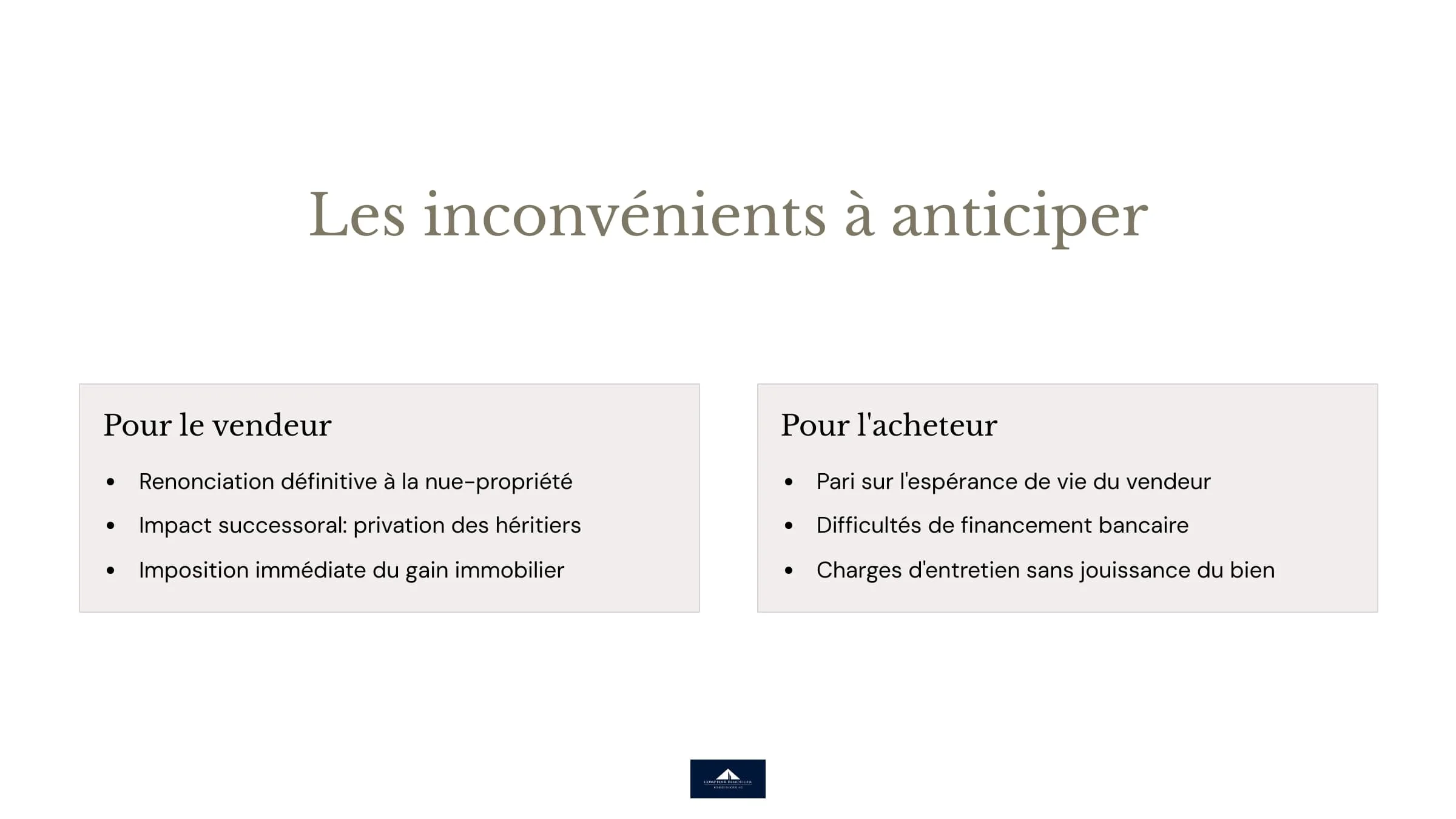 inconvénients du viager