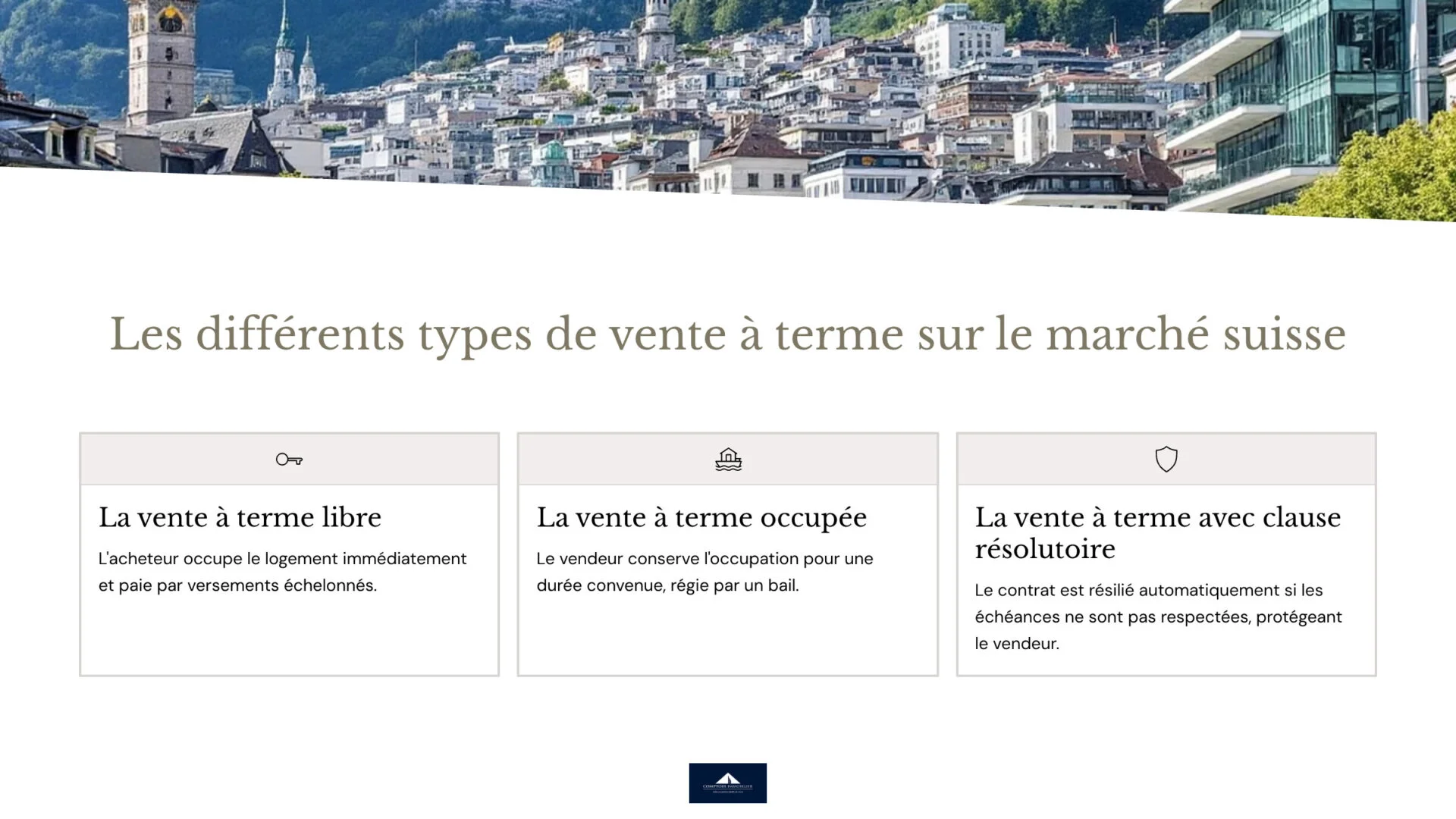 différents types de vente à terme sur le marché suisse