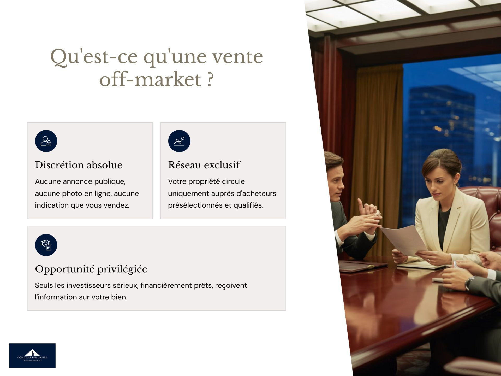 Une vente off-market, c'est quoi ?